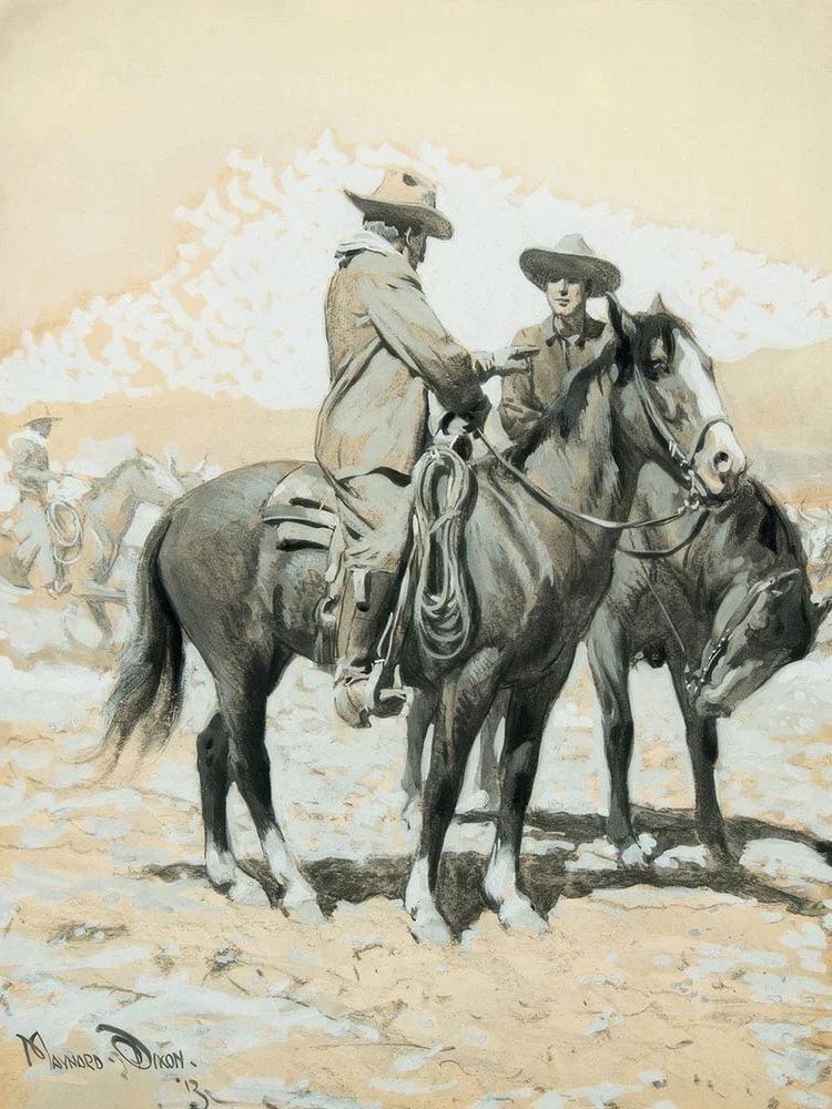 Their Notice 1913 art print by Maynard Dixon for $57.95 CAD