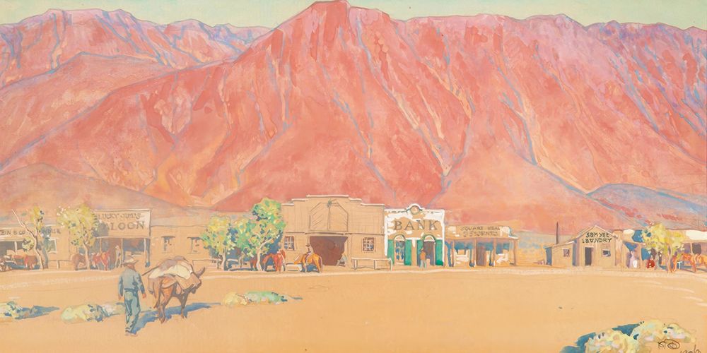 Town and Cliffs 1926 art print by Maynard Dixon for $57.95 CAD