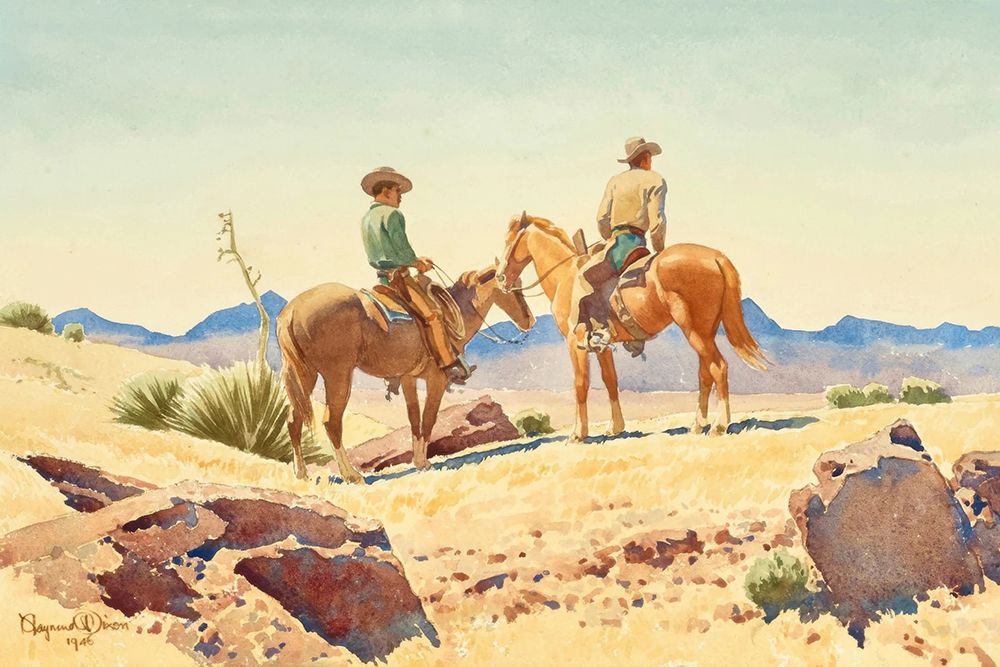 Two Cowboys on Horses 1946 art print by Maynard Dixon for $57.95 CAD