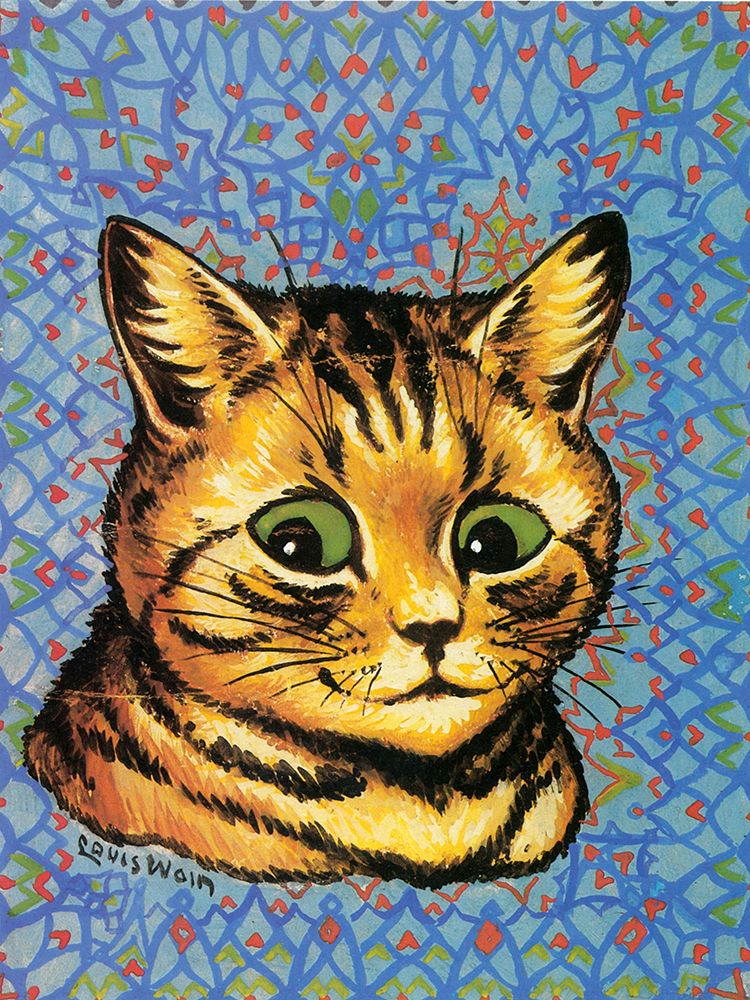 Cat on Wallpaper art print by Louis Wain for $57.95 CAD