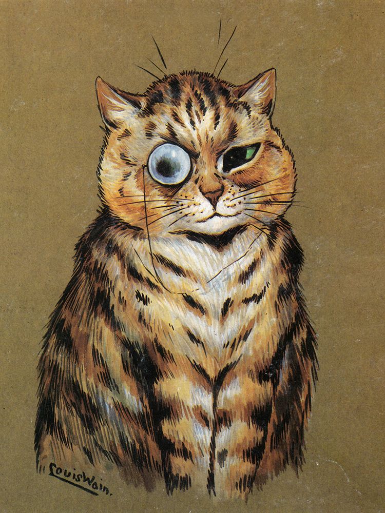 Cat with Monacle art print by Louis Wain for $57.95 CAD