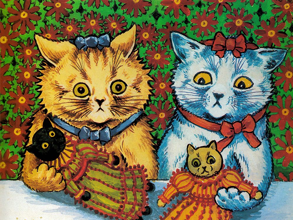 Cats with Kitten Dolls art print by Louis Wain for $57.95 CAD