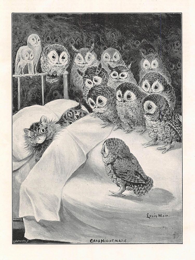 English Illustrated Magazine - Cats Nightmare art print by Louis Wain for $57.95 CAD