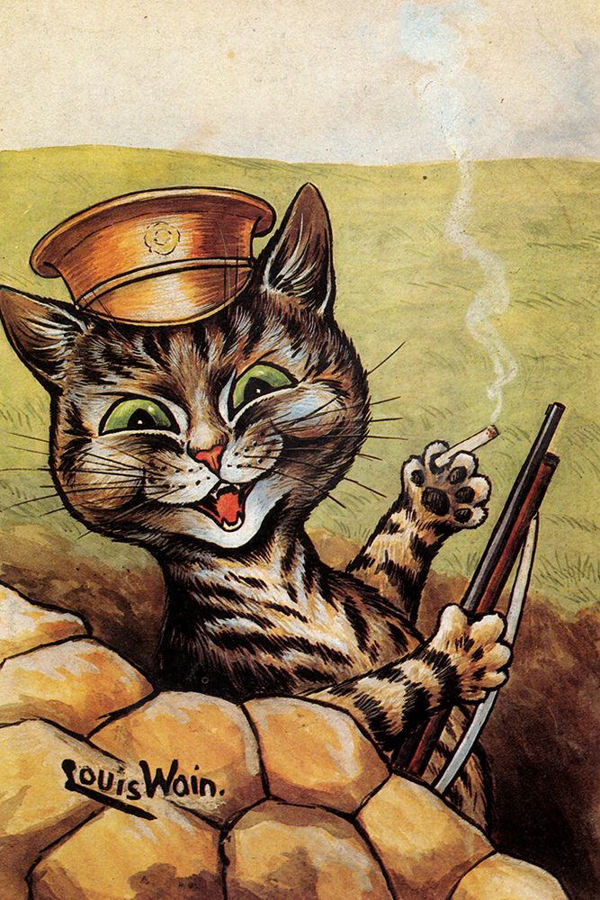 Entrenched art print by Louis Wain for $57.95 CAD