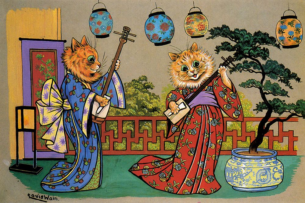 Land of the Rising Sun 1910 art print by Louis Wain for $57.95 CAD