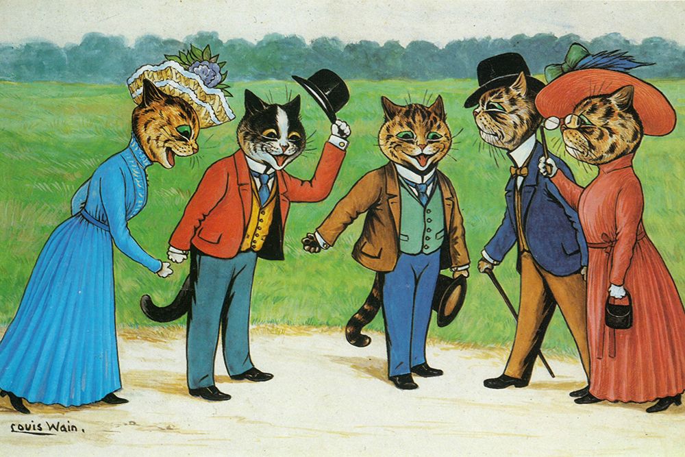 May I Introduce You... art print by Louis Wain for $57.95 CAD