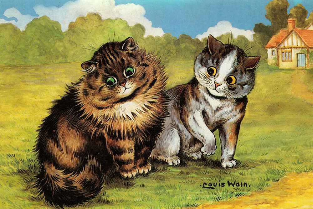 Please, Mr. Persian art print by Louis Wain for $57.95 CAD