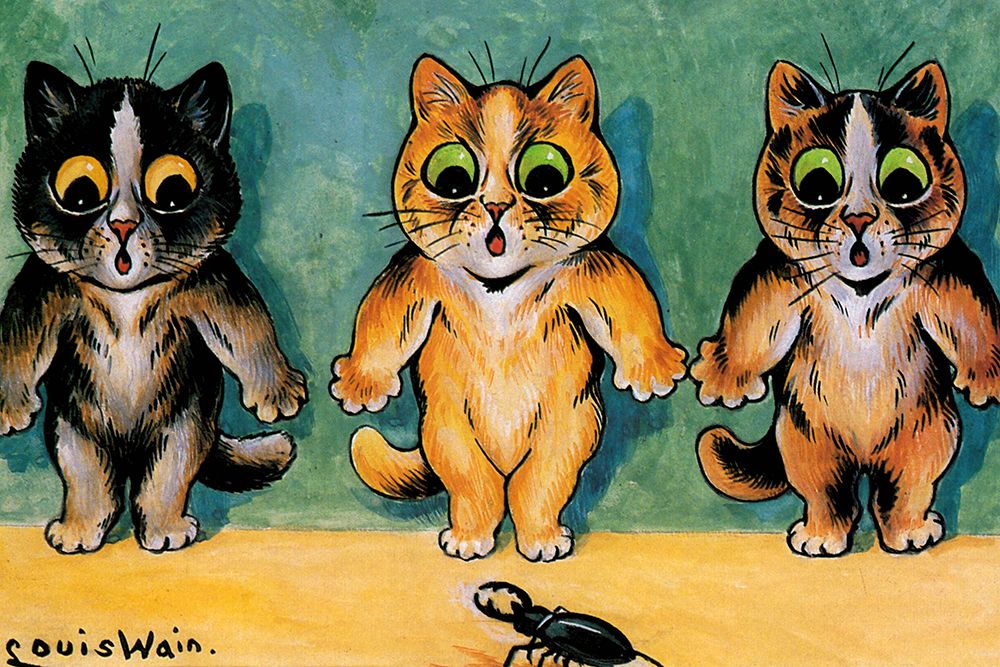 Postcard, Lucky Mascot 1931 art print by Louis Wain for $57.95 CAD