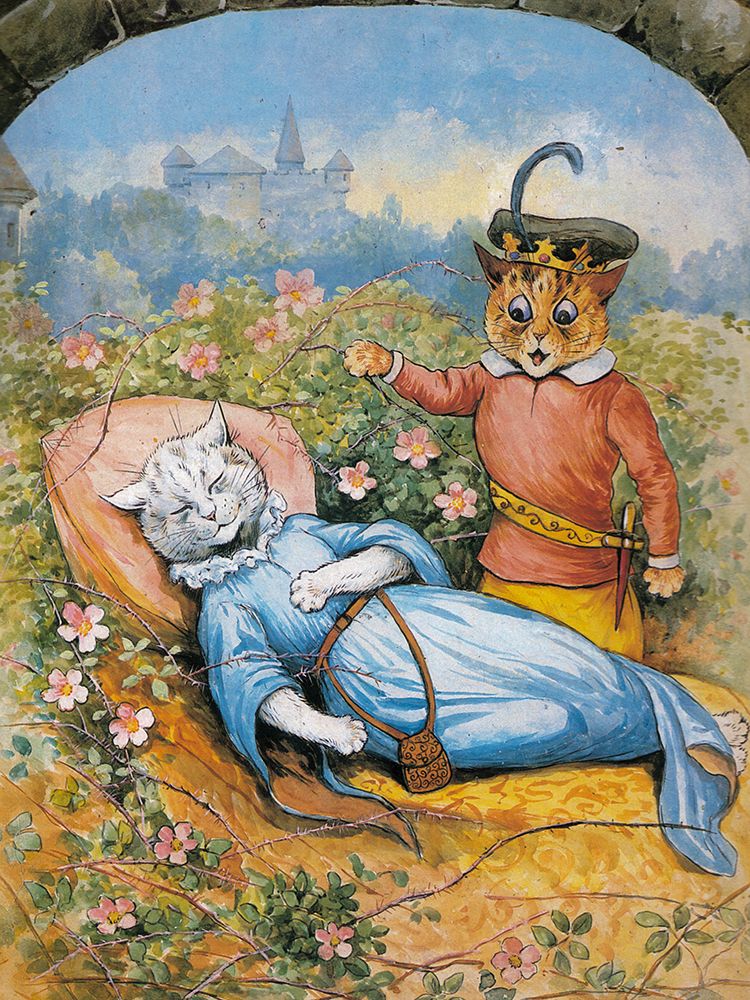 Sleeping Beauty 1904 art print by Louis Wain for $57.95 CAD