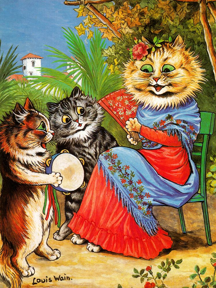 Spanish Cats art print by Louis Wain for $57.95 CAD