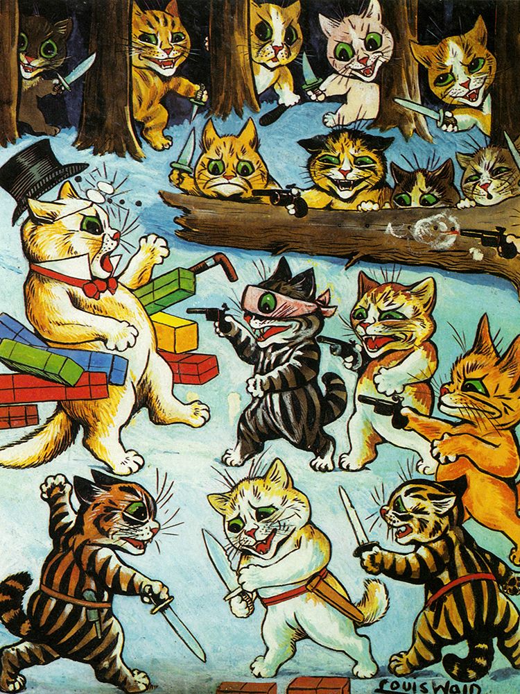 The Ambush art print by Louis Wain for $57.95 CAD