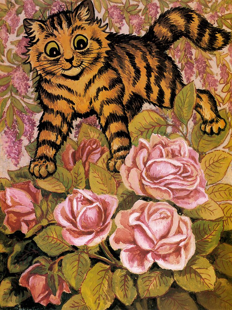 The Rose Kitty art print by Louis Wain for $57.95 CAD