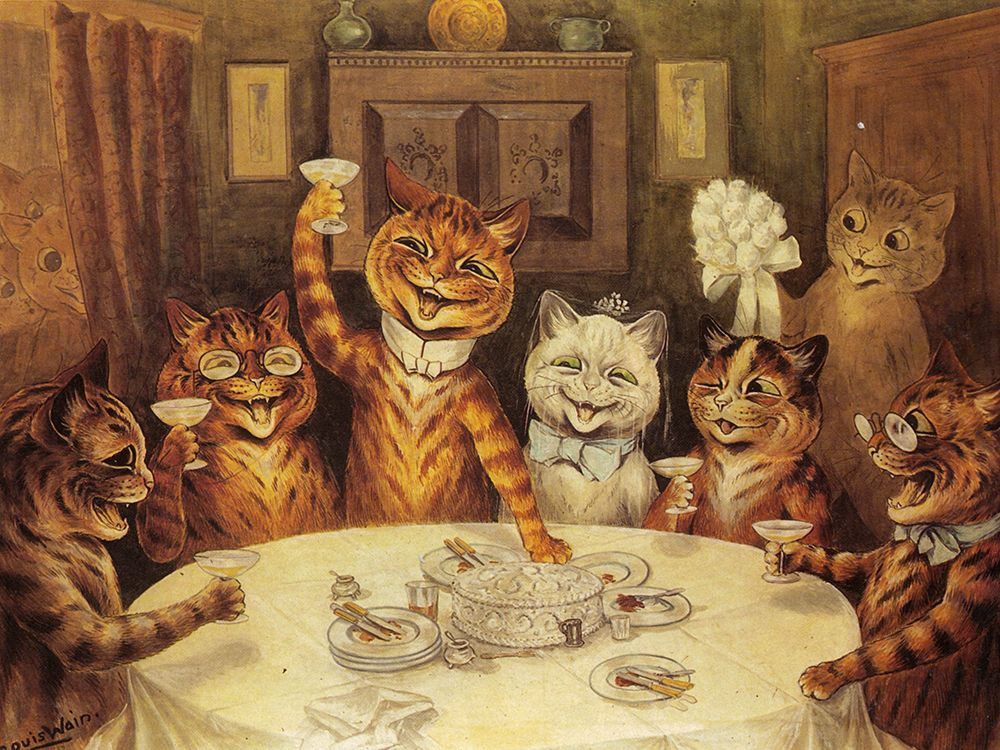 The Wedding Breakfast art print by Louis Wain for $57.95 CAD