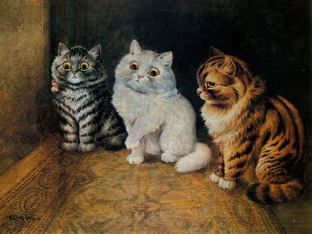 Three Kittens ca 1890 art print by Louis Wain for $57.95 CAD