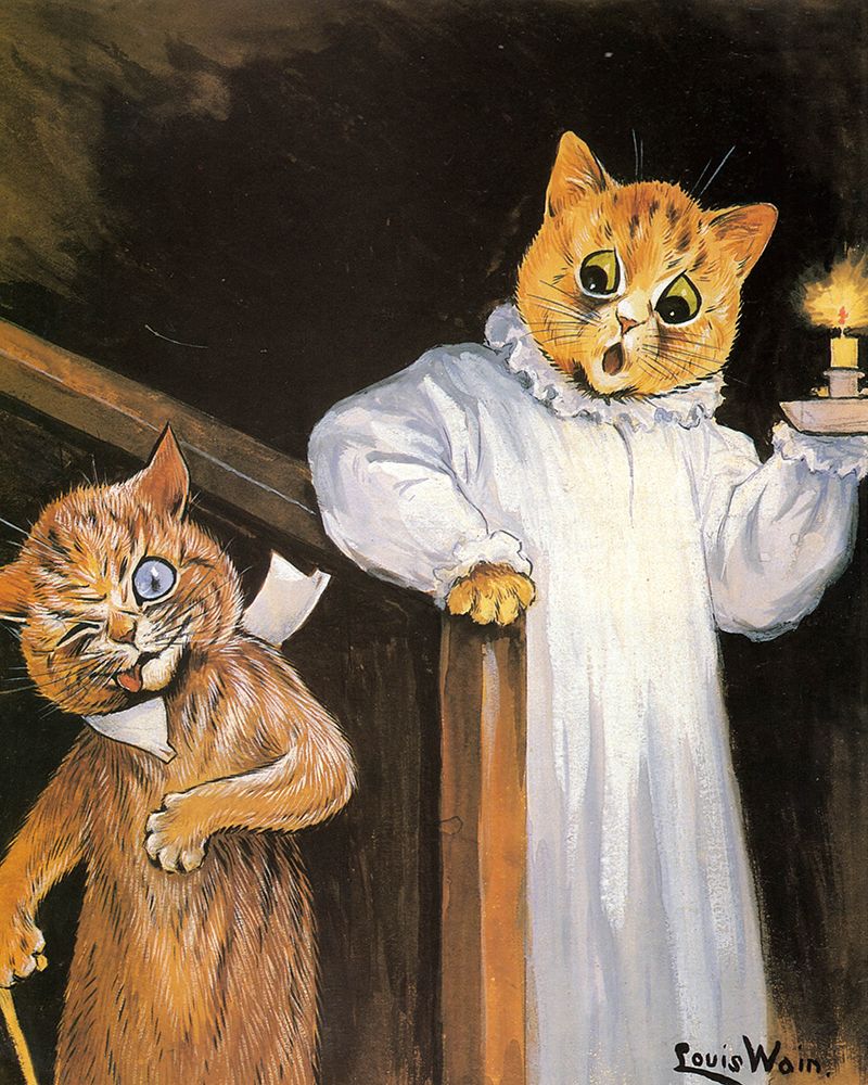 What Time do you Call This ca 1900 art print by Louis Wain for $57.95 CAD