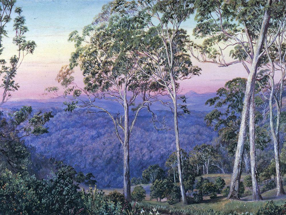 Evening Glow over the Range, Harlaxton, Queensland art print by Marianne North for $57.95 CAD