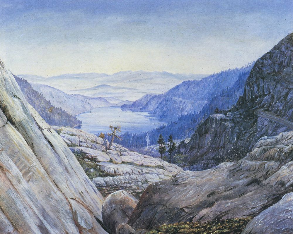View of Lake Donner, Sierra Nevada art print by Marianne North for $57.95 CAD