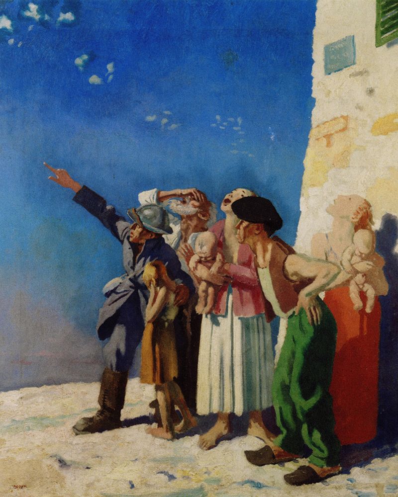 A German plane passing St Denis 1916 art print by William Orpen for $57.95 CAD