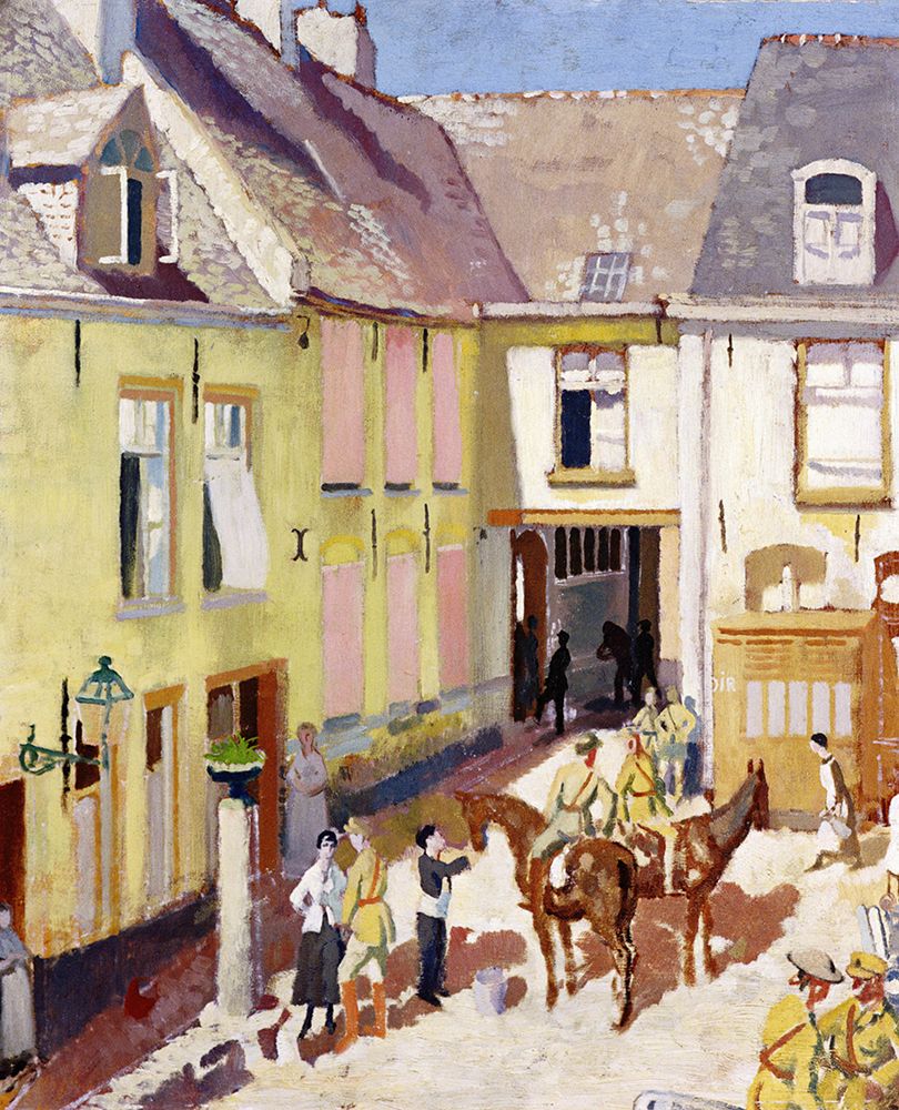 Courtyard, Hotel Sauvage, Cassel 1917 art print by William Orpen for $57.95 CAD