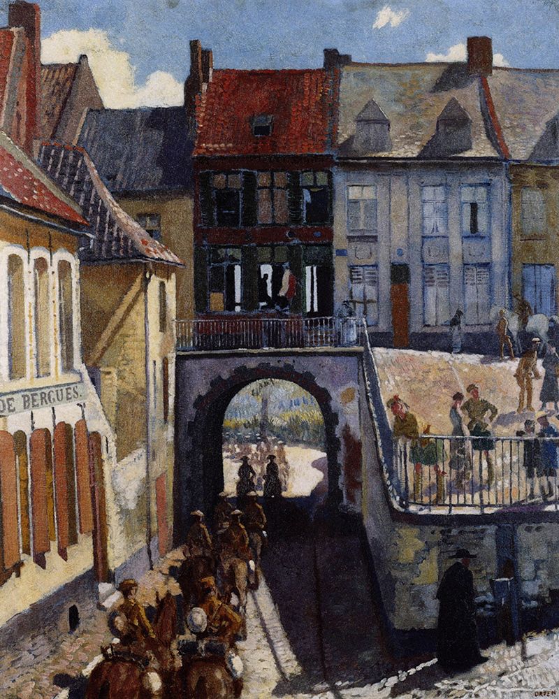 Household Brigade passing to the Ypres Salient, Cassel 1917 art print by William Orpen for $57.95 CAD