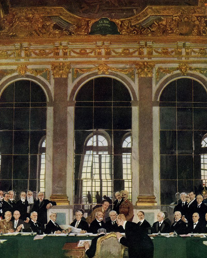 Signing of Peace in Hall of Mirrors 1919 art print by William Orpen for $57.95 CAD
