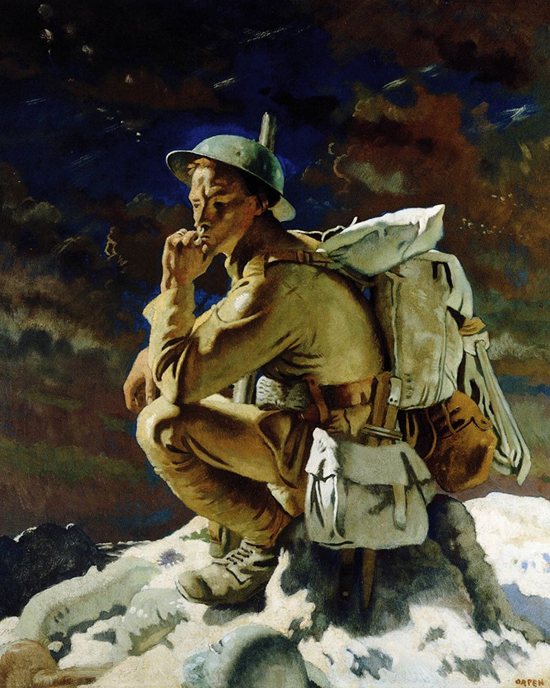 The Thinker on the Butte de Warlencourt 1918 art print by William Orpen for $57.95 CAD