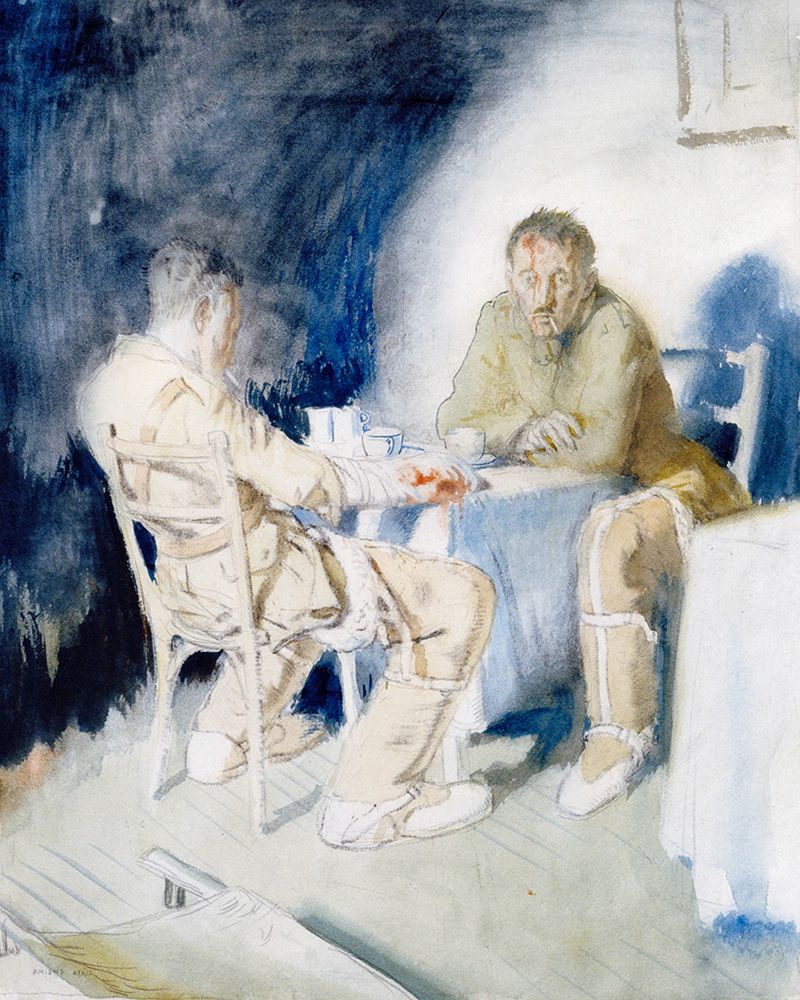 Wounded RFC hospital having breakfast at Amiens 1917 art print by William Orpen for $57.95 CAD