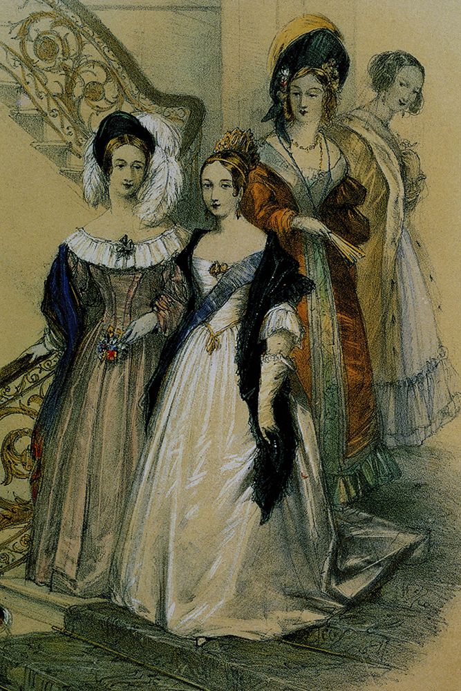 Young Victoria with Ladies in Waiting after accession 1837 art print by Ackerman for $57.95 CAD