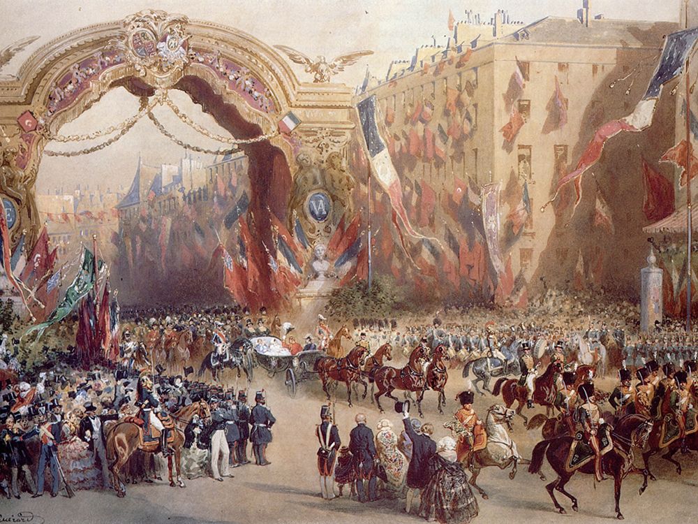 Queen Victorias state visit to Paris 1855 art print by Eugene Guerard for $57.95 CAD