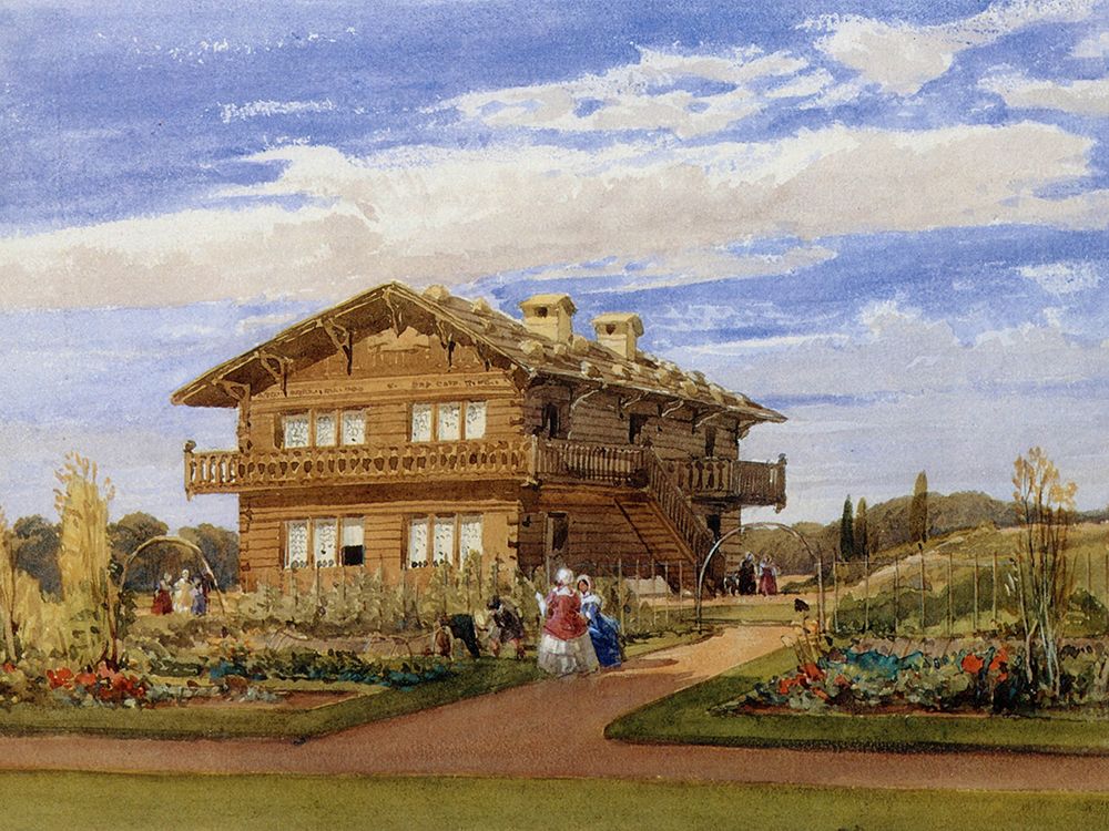 Swiss Cottage in Grounds of Osborne House 1855 art print by William Leighton Leitch for $57.95 CAD