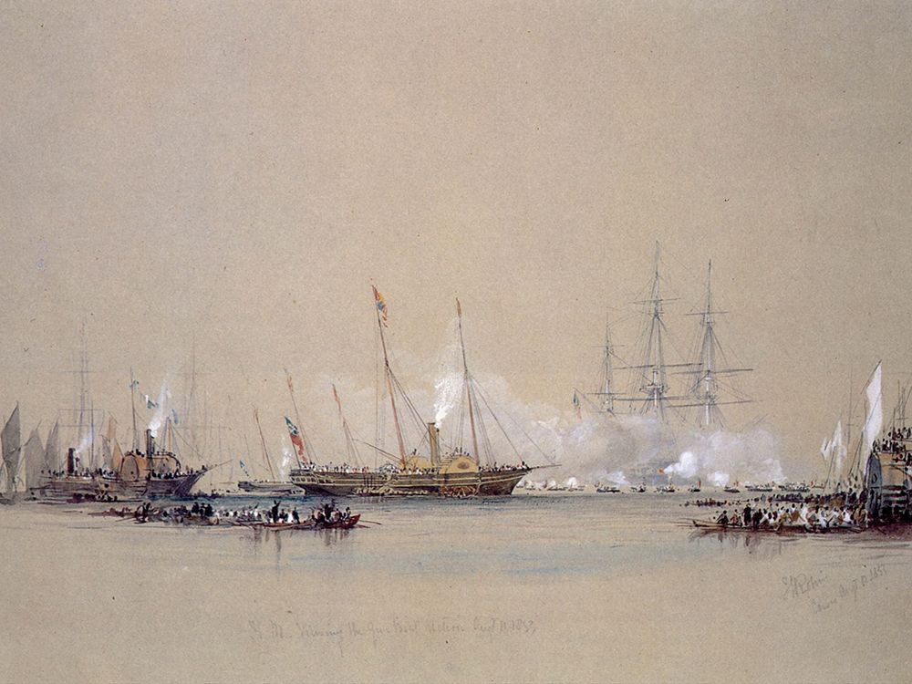 Naval Review at Spithead 1853 art print by Thomas Robins for $57.95 CAD