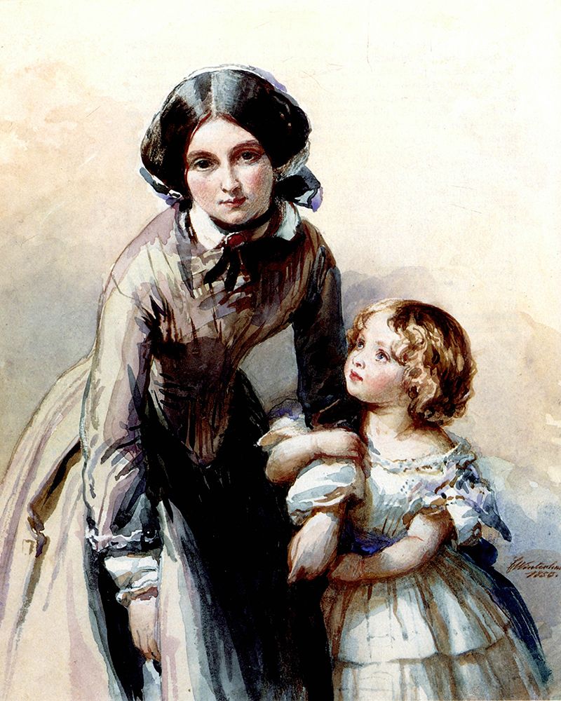 Helena or Lenchen with Nursemaid Eliza Collins 1850 art print by Franz Xaver Winterhalter for $57.95 CAD