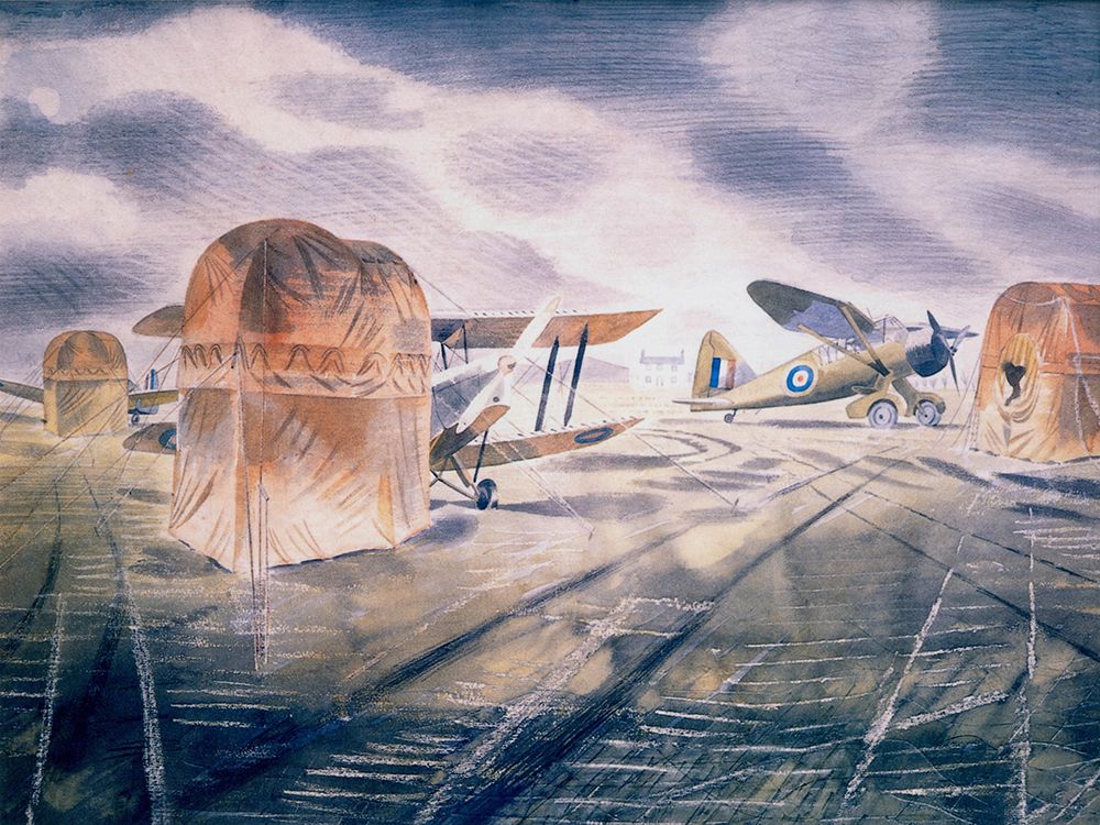 Aeroplanes on a Airfield 1942 art print by Eric Ravilious for $57.95 CAD
