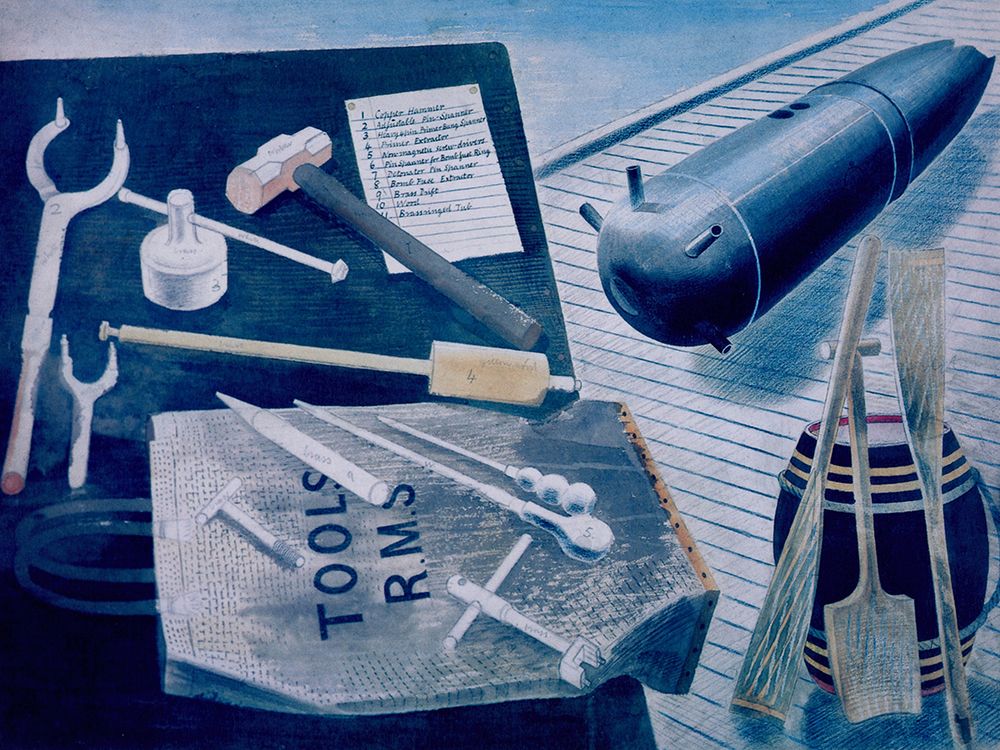 Bomb Defusing Equipment 1940 art print by Eric Ravilious for $57.95 CAD