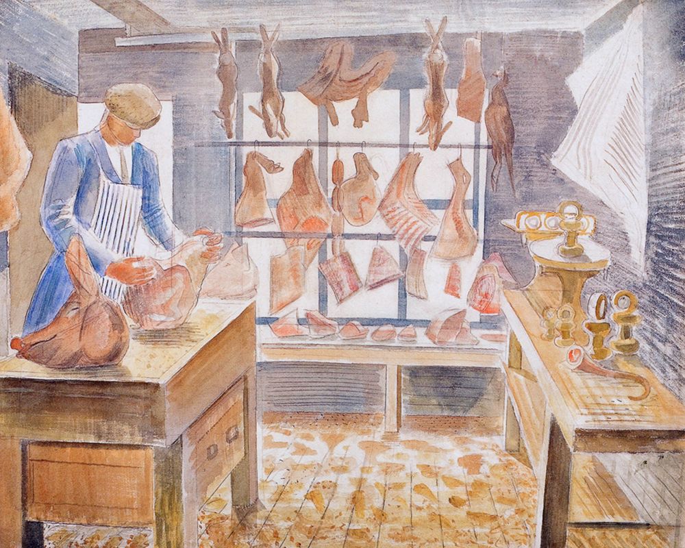 Butchers Shop 1935 art print by Eric Ravilious for $57.95 CAD