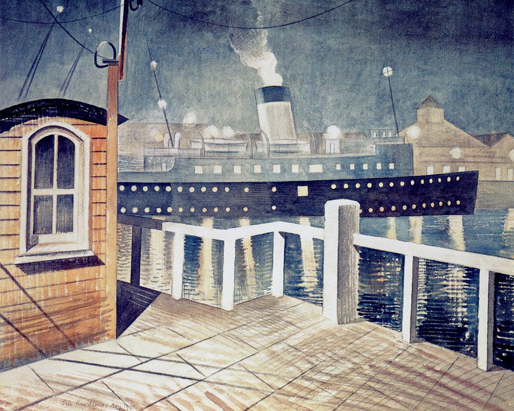 Channel Steamer leaving Harbour 1935 art print by Eric Ravilious for $57.95 CAD