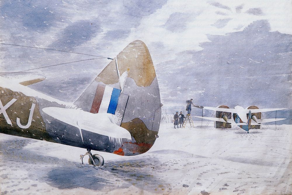 De-icing Aircraft 1942 art print by Eric Ravilious for $57.95 CAD