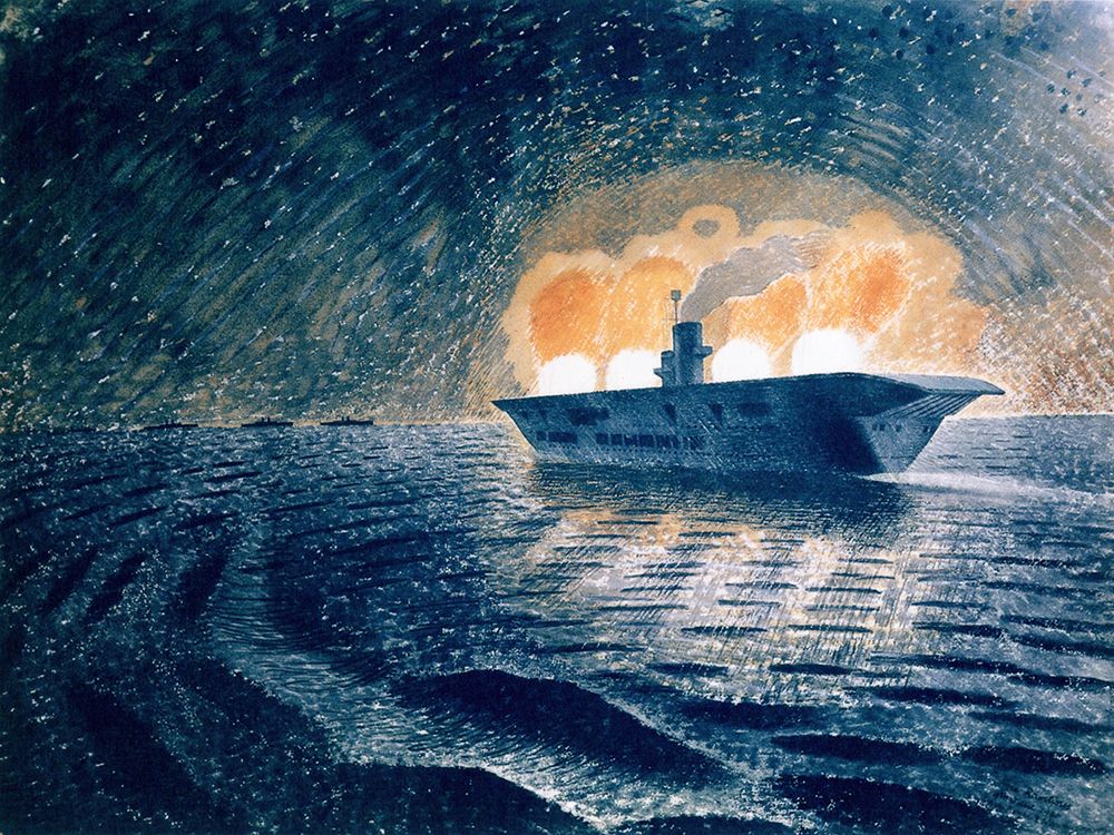 HMS Ark Royal in Action No.1 1940 art print by Eric Ravilious for $57.95 CAD