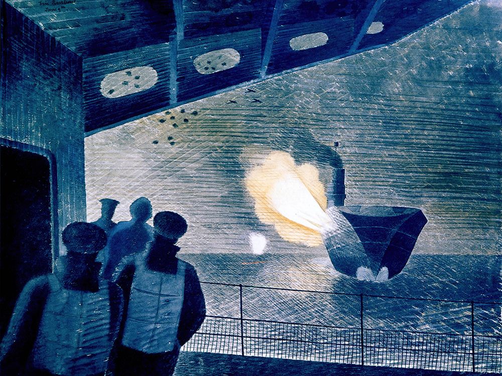 HMS Ark Royal in Action No.2 1940 art print by Eric Ravilious for $57.95 CAD