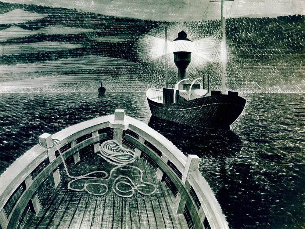 Light Vessel and Duty Boat 1940 art print by Eric Ravilious for $57.95 CAD