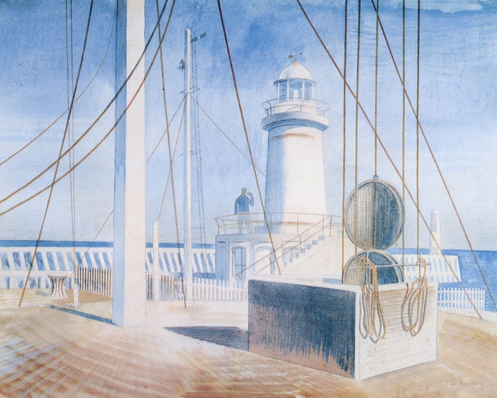 Newhaven Harbour ca 1936 art print by Eric Ravilious for $57.95 CAD