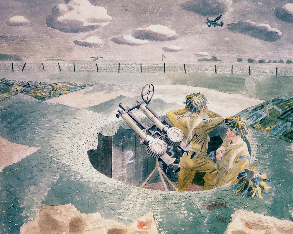 RAF Regiment Ack Ack Post, Sawbridgeworth 1942 art print by Eric Ravilious for $57.95 CAD