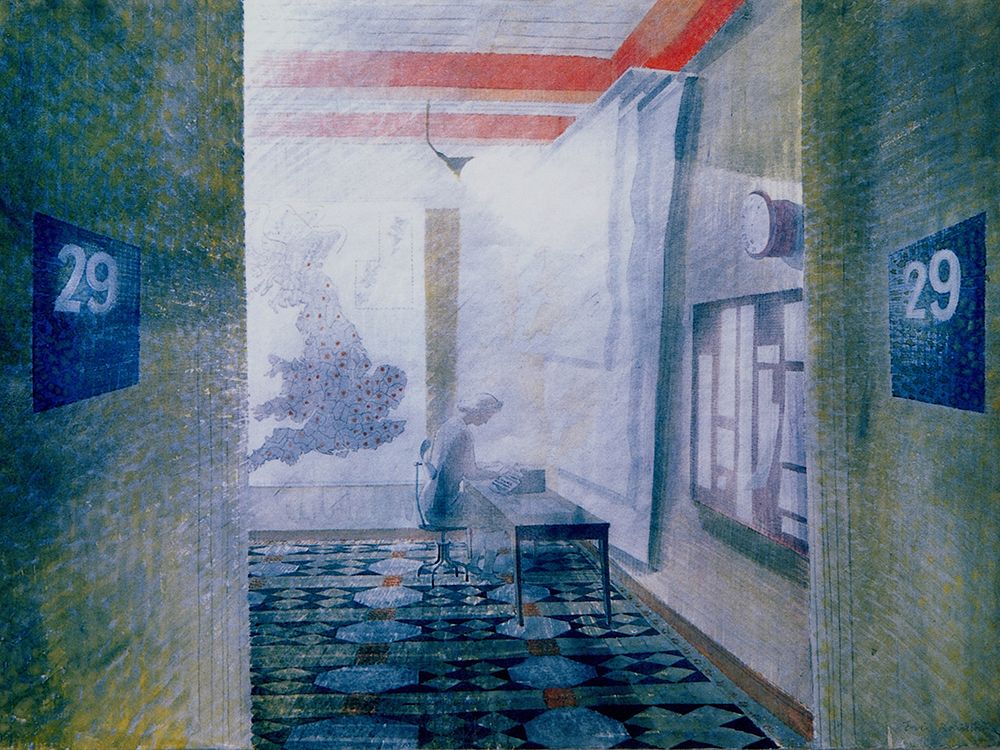 Room 29, Home Security Control Room 1941 art print by Eric Ravilious for $57.95 CAD