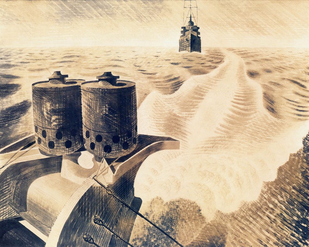 Smoke Floats and Wake 1940 art print by Eric Ravilious for $57.95 CAD