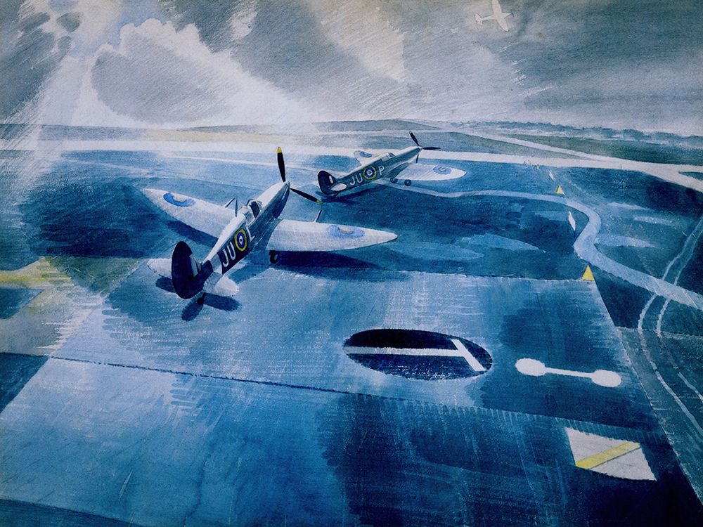Spitfires on a Camouflaged Runway 1942 art print by Eric Ravilious for $57.95 CAD