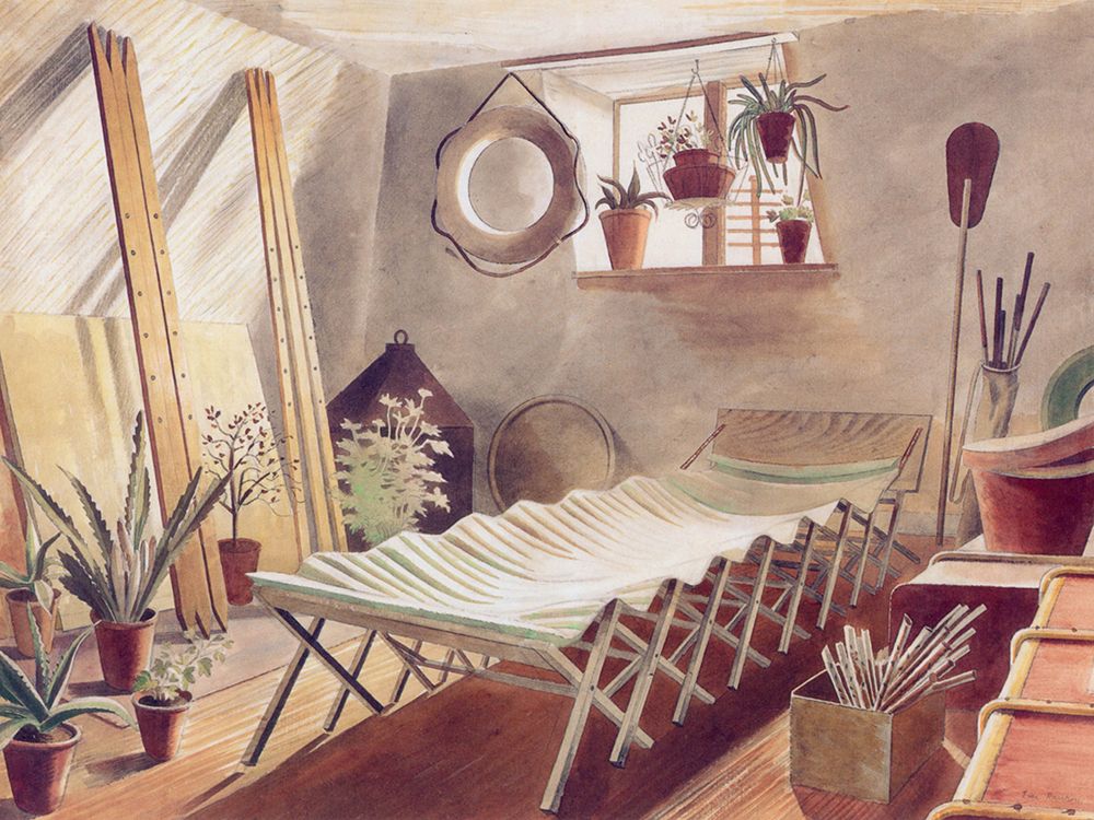 The Attic Bedroom 1934 art print by Eric Ravilious for $57.95 CAD