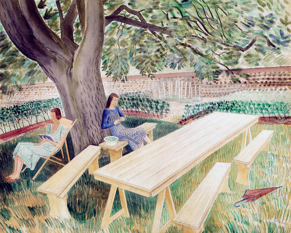 Two Women in a Garden 1933 art print by Eric Ravilious for $57.95 CAD