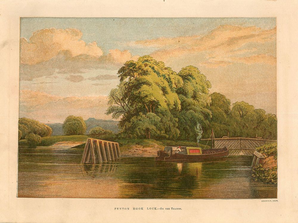 1874 vol. 30 - Penton Hook Lock, Thames art print by London Almanack for $57.95 CAD