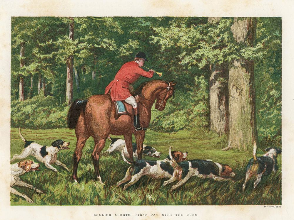 1880 vol. 36 - Fox-hunting dogs art print by London Almanack for $57.95 CAD