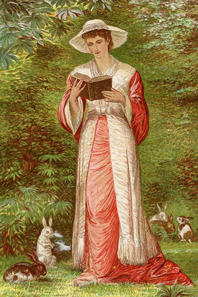1883 vol. 39 - Lady with rabbits art print by London Almanack for $57.95 CAD